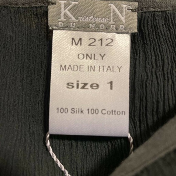 Kristensen Du Nord women’s Blouse Black Long silk Sleeve sheer top NWT Sz 1 - Picture 2 of 7